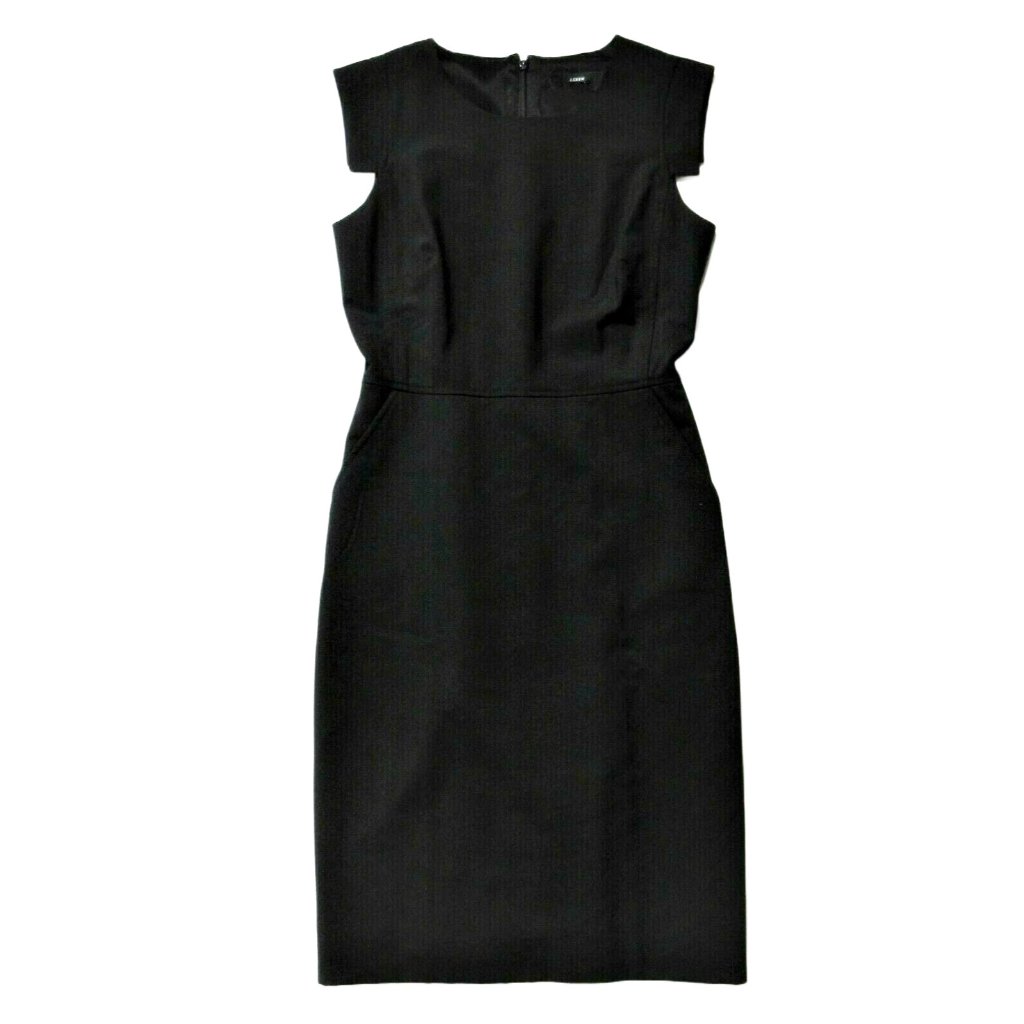 Nwt J.Crew Resume Sheath In Black Italian Stretch Wool Dress 20 $228